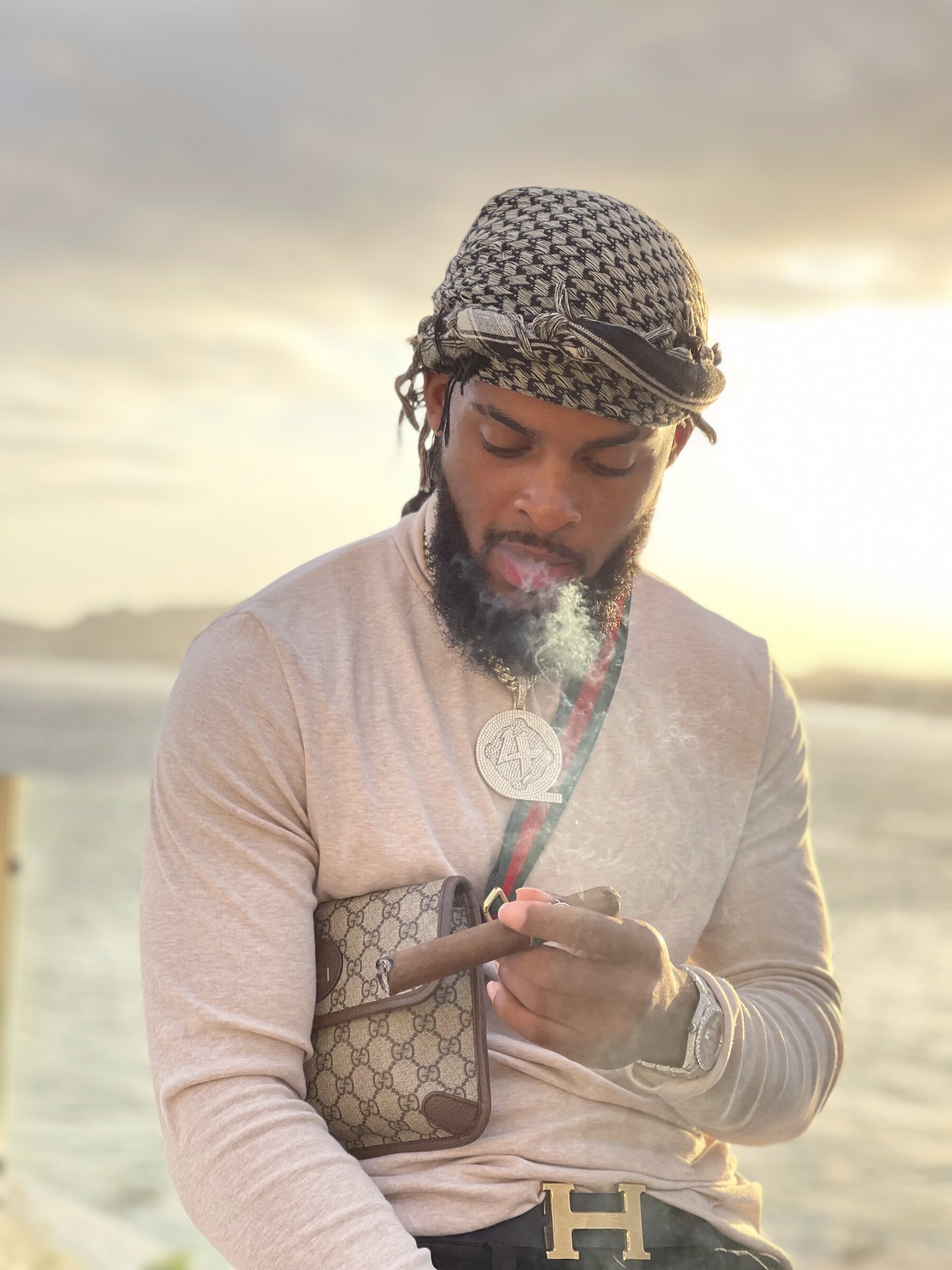 Zi Morris (Zi4reel), American entrepreneur and tech founder, at an oceanfront sunset